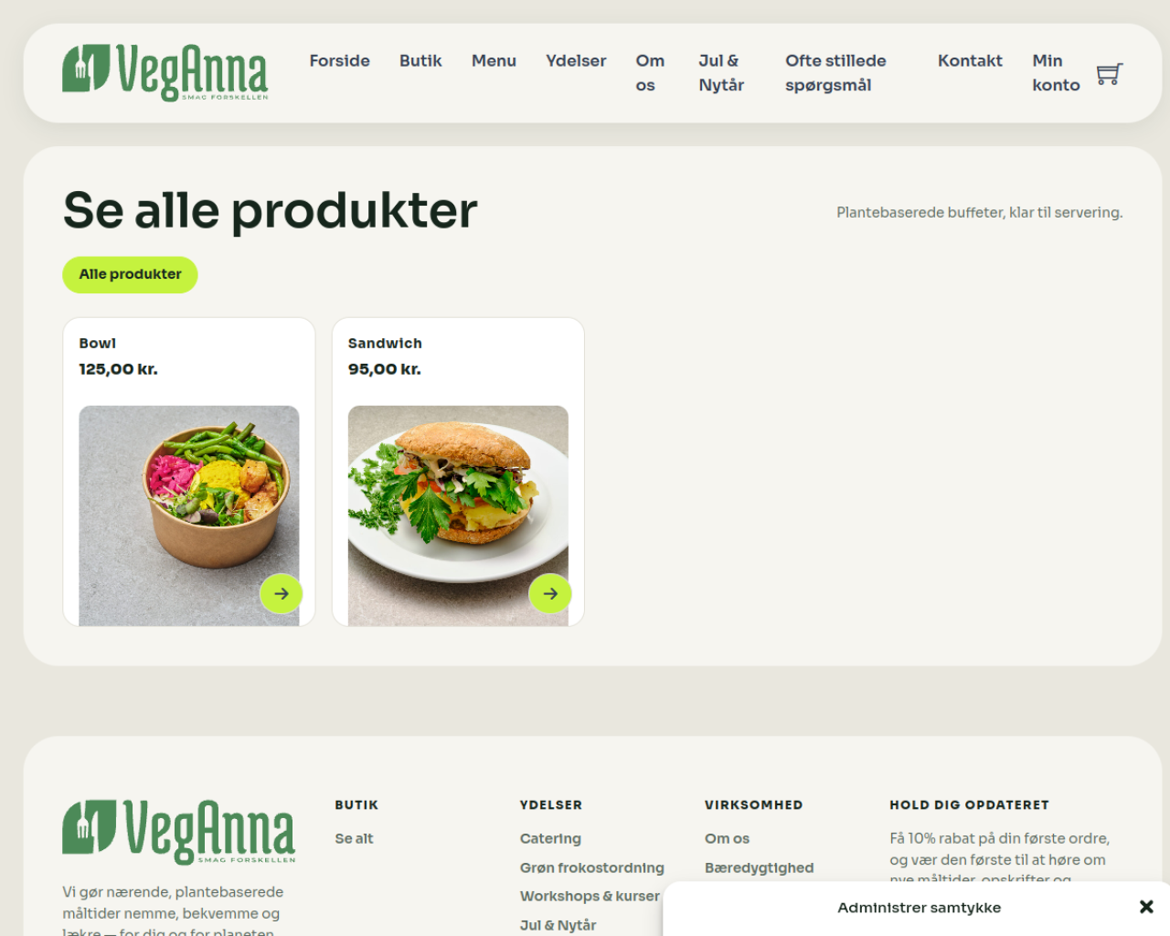 veganna.dk — webshop bygget af EvokeMedia